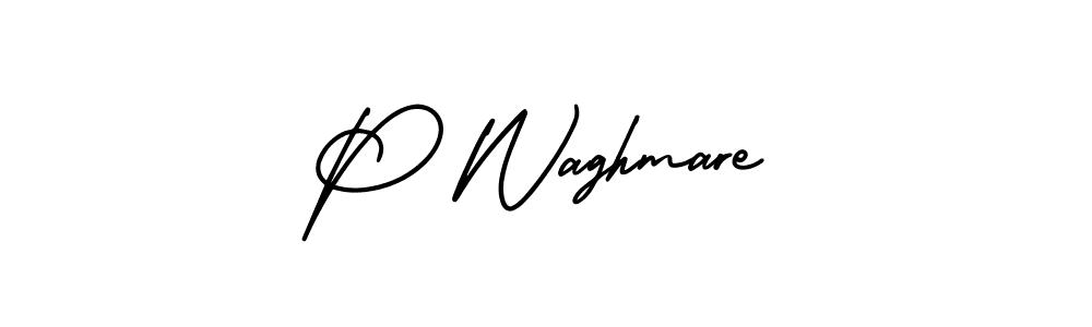 Make a beautiful signature design for name P Waghmare. Use this online signature maker to create a handwritten signature for free. P Waghmare signature style 3 images and pictures png