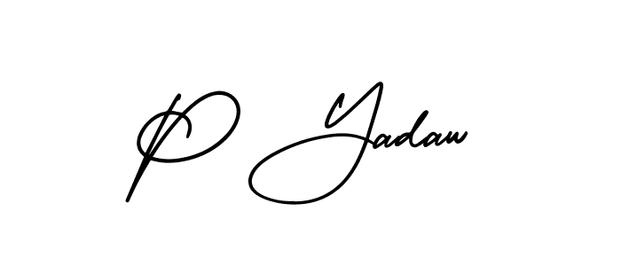 It looks lik you need a new signature style for name P Yadaw. Design unique handwritten (AmerikaSignatureDemo-Regular) signature with our free signature maker in just a few clicks. P Yadaw signature style 3 images and pictures png