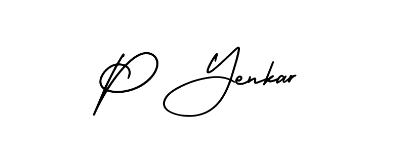 Make a beautiful signature design for name P Yenkar. With this signature (AmerikaSignatureDemo-Regular) style, you can create a handwritten signature for free. P Yenkar signature style 3 images and pictures png