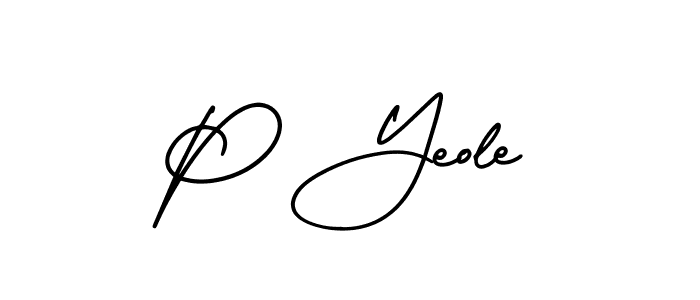 How to make P Yeole signature? AmerikaSignatureDemo-Regular is a professional autograph style. Create handwritten signature for P Yeole name. P Yeole signature style 3 images and pictures png
