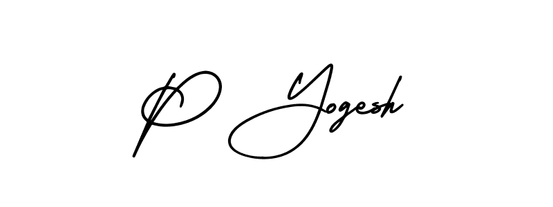 Use a signature maker to create a handwritten signature online. With this signature software, you can design (AmerikaSignatureDemo-Regular) your own signature for name P Yogesh. P Yogesh signature style 3 images and pictures png