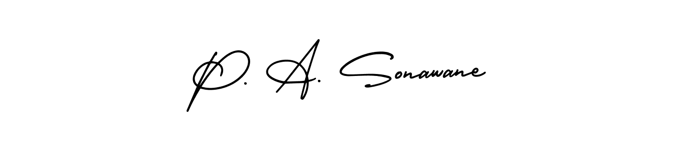 Create a beautiful signature design for name P. A. Sonawane. With this signature (AmerikaSignatureDemo-Regular) fonts, you can make a handwritten signature for free. P. A. Sonawane signature style 3 images and pictures png