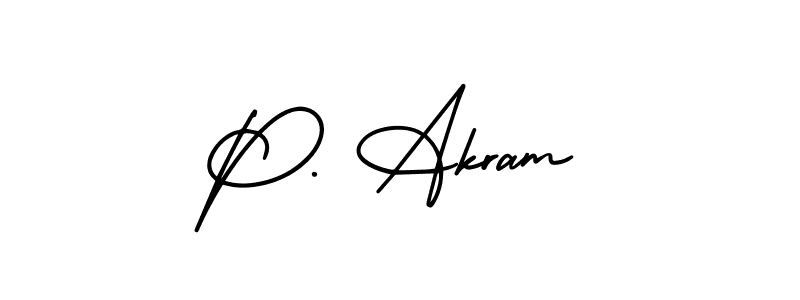 Also You can easily find your signature by using the search form. We will create P. Akram name handwritten signature images for you free of cost using AmerikaSignatureDemo-Regular sign style. P. Akram signature style 3 images and pictures png