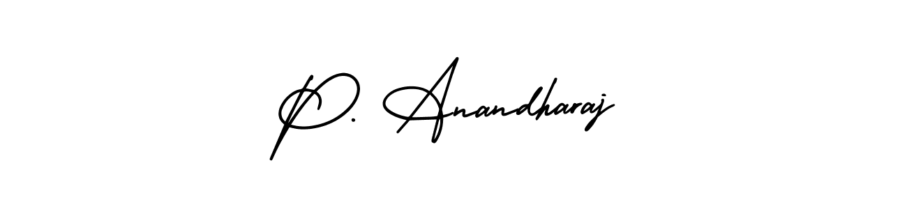 P. Anandharaj stylish signature style. Best Handwritten Sign (AmerikaSignatureDemo-Regular) for my name. Handwritten Signature Collection Ideas for my name P. Anandharaj. P. Anandharaj signature style 3 images and pictures png