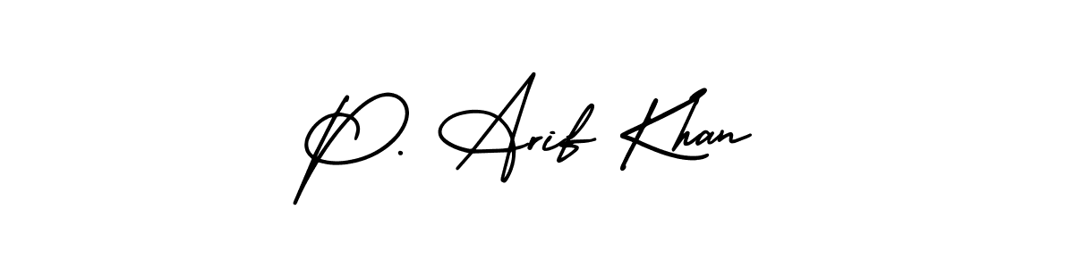 AmerikaSignatureDemo-Regular is a professional signature style that is perfect for those who want to add a touch of class to their signature. It is also a great choice for those who want to make their signature more unique. Get P. Arif Khan name to fancy signature for free. P. Arif Khan signature style 3 images and pictures png