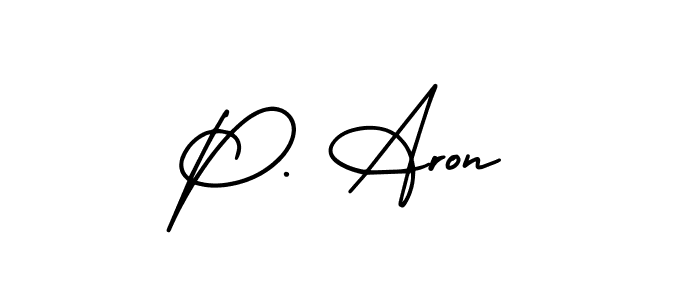 Create a beautiful signature design for name P. Aron. With this signature (AmerikaSignatureDemo-Regular) fonts, you can make a handwritten signature for free. P. Aron signature style 3 images and pictures png