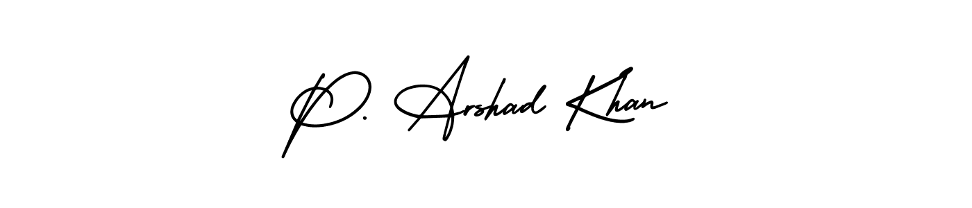 Similarly AmerikaSignatureDemo-Regular is the best handwritten signature design. Signature creator online .You can use it as an online autograph creator for name P. Arshad Khan. P. Arshad Khan signature style 3 images and pictures png