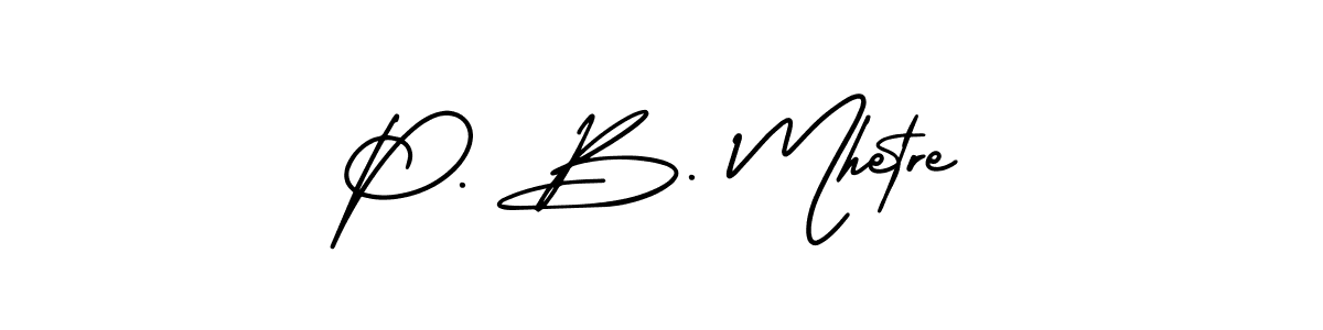 Also You can easily find your signature by using the search form. We will create P. B. Mhetre name handwritten signature images for you free of cost using AmerikaSignatureDemo-Regular sign style. P. B. Mhetre signature style 3 images and pictures png