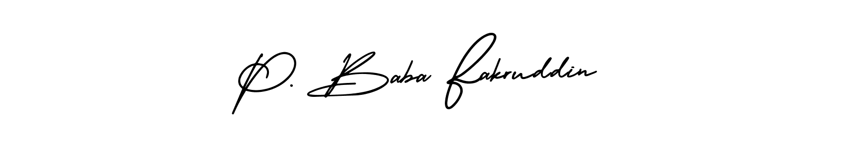 You can use this online signature creator to create a handwritten signature for the name P. Baba Fakruddin. This is the best online autograph maker. P. Baba Fakruddin signature style 3 images and pictures png