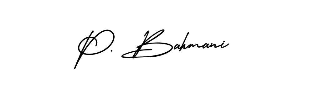 Design your own signature with our free online signature maker. With this signature software, you can create a handwritten (AmerikaSignatureDemo-Regular) signature for name P. Bahmani. P. Bahmani signature style 3 images and pictures png