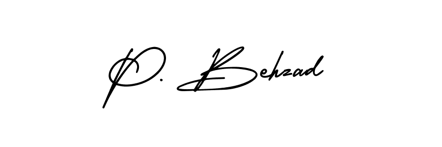 Also You can easily find your signature by using the search form. We will create P. Behzad name handwritten signature images for you free of cost using AmerikaSignatureDemo-Regular sign style. P. Behzad signature style 3 images and pictures png