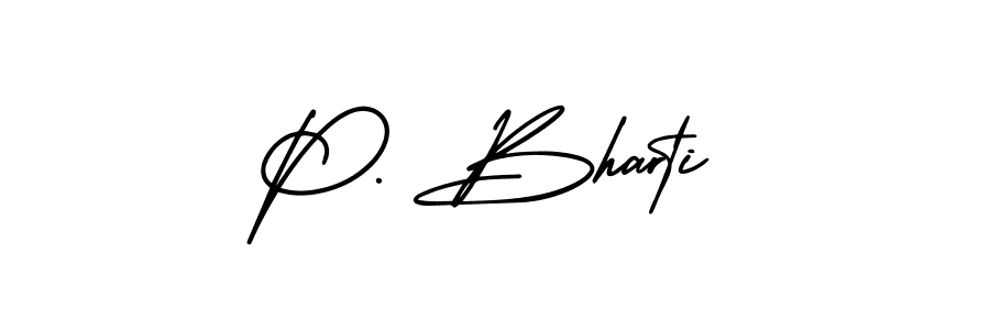 Similarly AmerikaSignatureDemo-Regular is the best handwritten signature design. Signature creator online .You can use it as an online autograph creator for name P. Bharti. P. Bharti signature style 3 images and pictures png