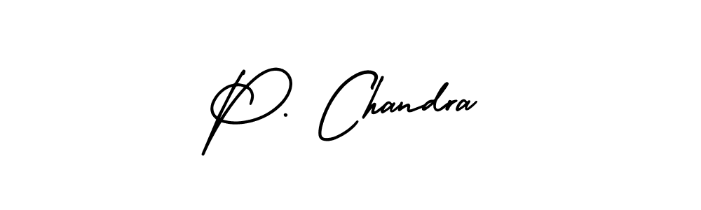 The best way (AmerikaSignatureDemo-Regular) to make a short signature is to pick only two or three words in your name. The name P. Chandra include a total of six letters. For converting this name. P. Chandra signature style 3 images and pictures png