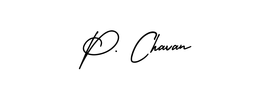 Design your own signature with our free online signature maker. With this signature software, you can create a handwritten (AmerikaSignatureDemo-Regular) signature for name P. Chavan. P. Chavan signature style 3 images and pictures png