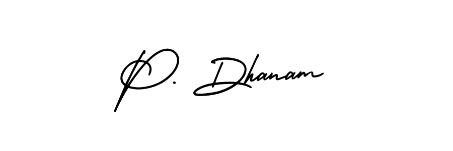 if you are searching for the best signature style for your name P. Dhanam. so please give up your signature search. here we have designed multiple signature styles  using AmerikaSignatureDemo-Regular. P. Dhanam signature style 3 images and pictures png