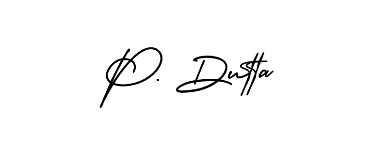 Use a signature maker to create a handwritten signature online. With this signature software, you can design (AmerikaSignatureDemo-Regular) your own signature for name P. Dutta. P. Dutta signature style 3 images and pictures png