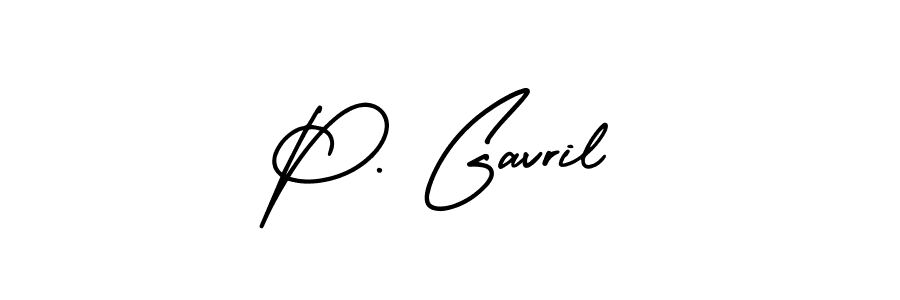 Make a beautiful signature design for name P. Gavril. With this signature (AmerikaSignatureDemo-Regular) style, you can create a handwritten signature for free. P. Gavril signature style 3 images and pictures png