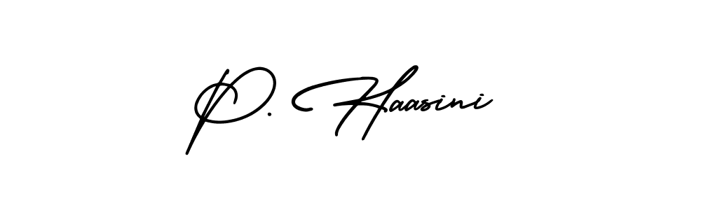 Similarly AmerikaSignatureDemo-Regular is the best handwritten signature design. Signature creator online .You can use it as an online autograph creator for name P. Haasini. P. Haasini signature style 3 images and pictures png