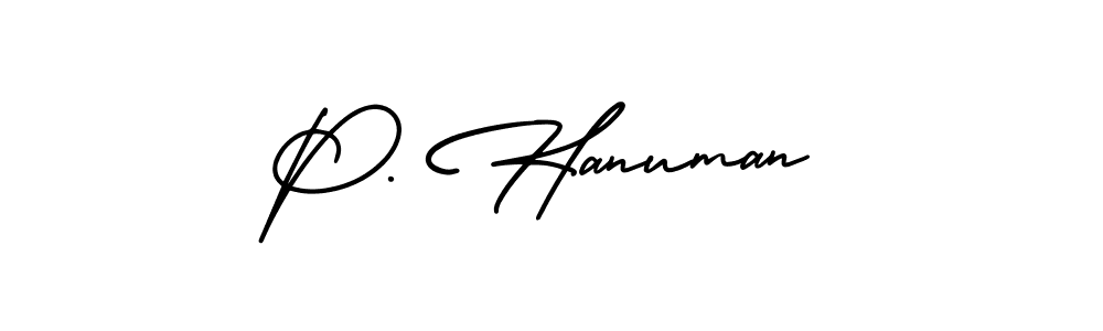 The best way (AmerikaSignatureDemo-Regular) to make a short signature is to pick only two or three words in your name. The name P. Hanuman include a total of six letters. For converting this name. P. Hanuman signature style 3 images and pictures png