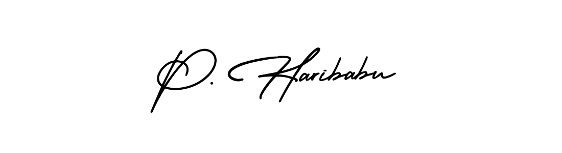 Design your own signature with our free online signature maker. With this signature software, you can create a handwritten (AmerikaSignatureDemo-Regular) signature for name P. Haribabu. P. Haribabu signature style 3 images and pictures png