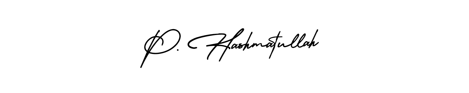How to make P. Hashmatullah name signature. Use AmerikaSignatureDemo-Regular style for creating short signs online. This is the latest handwritten sign. P. Hashmatullah signature style 3 images and pictures png