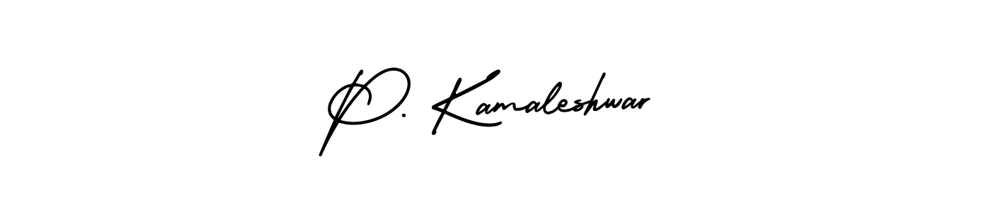 Use a signature maker to create a handwritten signature online. With this signature software, you can design (AmerikaSignatureDemo-Regular) your own signature for name P. Kamaleshwar. P. Kamaleshwar signature style 3 images and pictures png