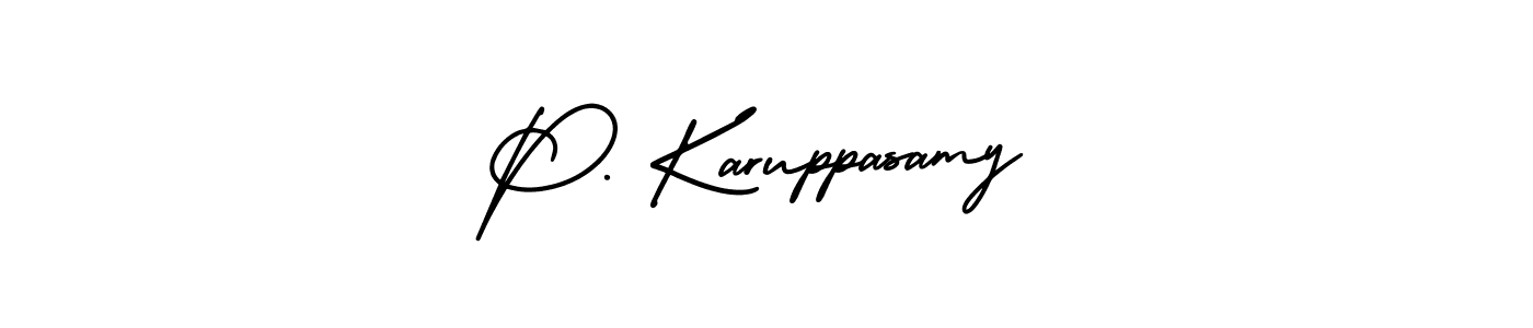 How to make P. Karuppasamy name signature. Use AmerikaSignatureDemo-Regular style for creating short signs online. This is the latest handwritten sign. P. Karuppasamy signature style 3 images and pictures png