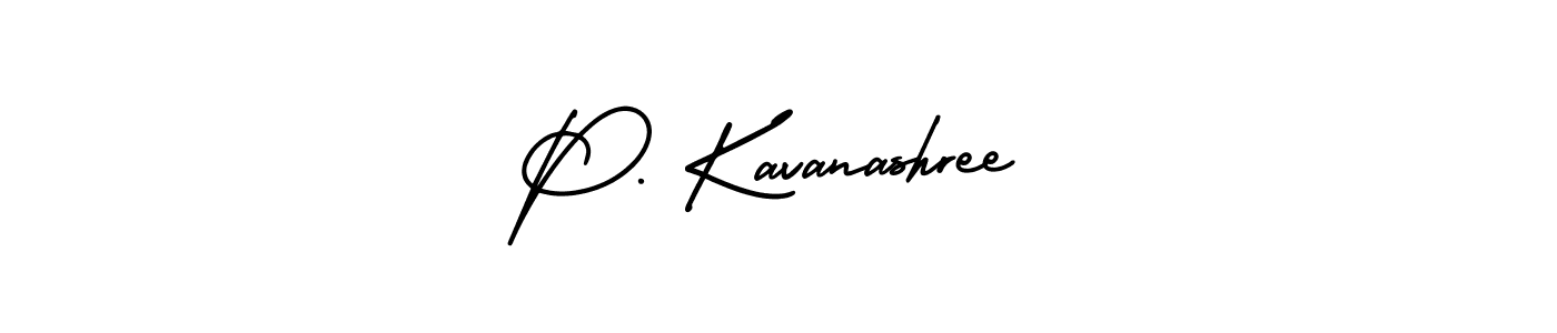 P. Kavanashree stylish signature style. Best Handwritten Sign (AmerikaSignatureDemo-Regular) for my name. Handwritten Signature Collection Ideas for my name P. Kavanashree. P. Kavanashree signature style 3 images and pictures png