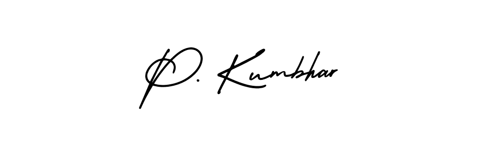 How to make P. Kumbhar name signature. Use AmerikaSignatureDemo-Regular style for creating short signs online. This is the latest handwritten sign. P. Kumbhar signature style 3 images and pictures png