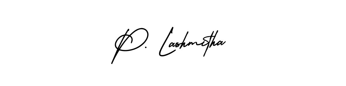 Make a short P. Lashmitha signature style. Manage your documents anywhere anytime using AmerikaSignatureDemo-Regular. Create and add eSignatures, submit forms, share and send files easily. P. Lashmitha signature style 3 images and pictures png