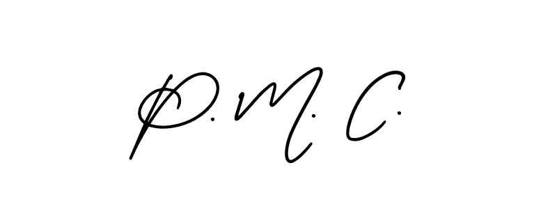 Create a beautiful signature design for name P. M. C.. With this signature (AmerikaSignatureDemo-Regular) fonts, you can make a handwritten signature for free. P. M. C. signature style 3 images and pictures png