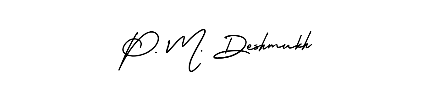 Design your own signature with our free online signature maker. With this signature software, you can create a handwritten (AmerikaSignatureDemo-Regular) signature for name P. M. Deshmukh. P. M. Deshmukh signature style 3 images and pictures png