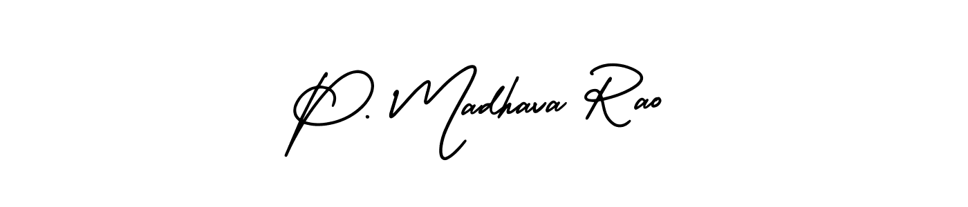 if you are searching for the best signature style for your name P. Madhava Rao. so please give up your signature search. here we have designed multiple signature styles  using AmerikaSignatureDemo-Regular. P. Madhava Rao signature style 3 images and pictures png