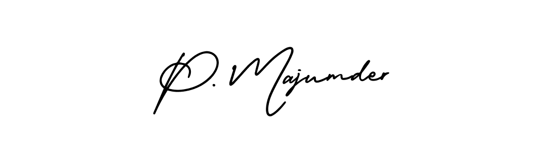 P. Majumder stylish signature style. Best Handwritten Sign (AmerikaSignatureDemo-Regular) for my name. Handwritten Signature Collection Ideas for my name P. Majumder. P. Majumder signature style 3 images and pictures png
