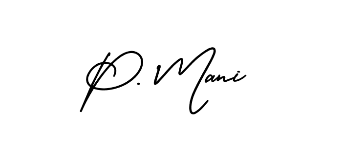 How to Draw P. Mani signature style? AmerikaSignatureDemo-Regular is a latest design signature styles for name P. Mani. P. Mani signature style 3 images and pictures png
