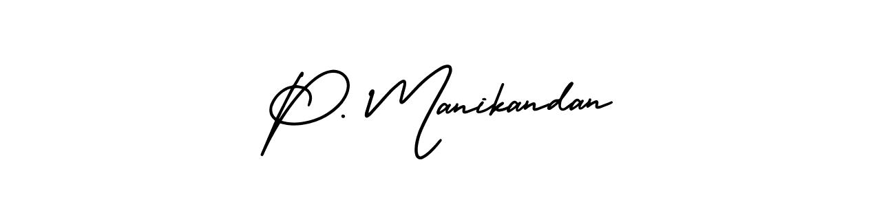 Design your own signature with our free online signature maker. With this signature software, you can create a handwritten (AmerikaSignatureDemo-Regular) signature for name P. Manikandan. P. Manikandan signature style 3 images and pictures png