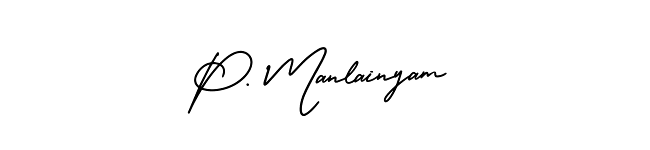 if you are searching for the best signature style for your name P. Manlainyam. so please give up your signature search. here we have designed multiple signature styles  using AmerikaSignatureDemo-Regular. P. Manlainyam signature style 3 images and pictures png