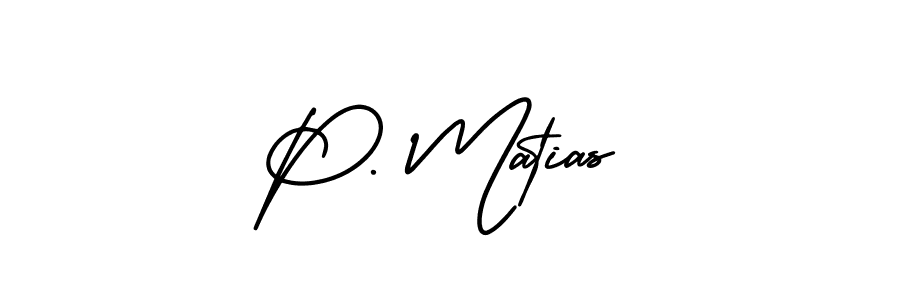 Design your own signature with our free online signature maker. With this signature software, you can create a handwritten (AmerikaSignatureDemo-Regular) signature for name P. Matias. P. Matias signature style 3 images and pictures png