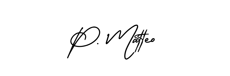 Also You can easily find your signature by using the search form. We will create P. Matteo name handwritten signature images for you free of cost using AmerikaSignatureDemo-Regular sign style. P. Matteo signature style 3 images and pictures png