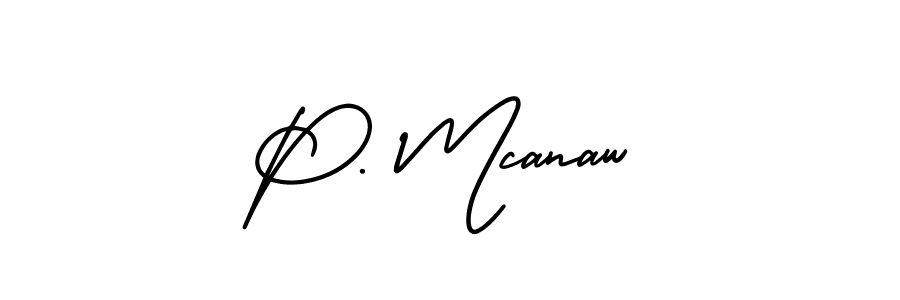 Make a beautiful signature design for name P. Mcanaw. With this signature (AmerikaSignatureDemo-Regular) style, you can create a handwritten signature for free. P. Mcanaw signature style 3 images and pictures png