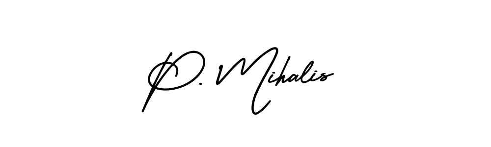 How to make P. Mihalis name signature. Use AmerikaSignatureDemo-Regular style for creating short signs online. This is the latest handwritten sign. P. Mihalis signature style 3 images and pictures png