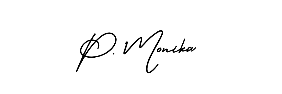 Similarly AmerikaSignatureDemo-Regular is the best handwritten signature design. Signature creator online .You can use it as an online autograph creator for name P. Monika. P. Monika signature style 3 images and pictures png