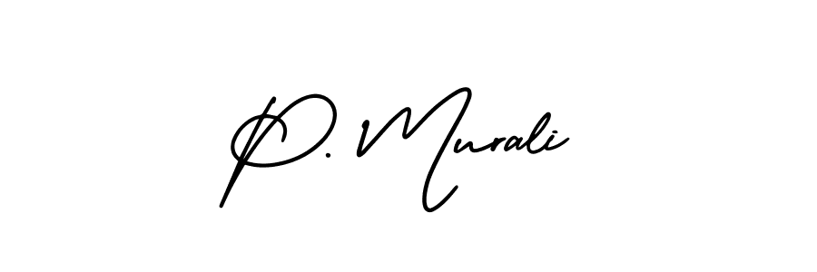 How to Draw P. Murali signature style? AmerikaSignatureDemo-Regular is a latest design signature styles for name P. Murali. P. Murali signature style 3 images and pictures png