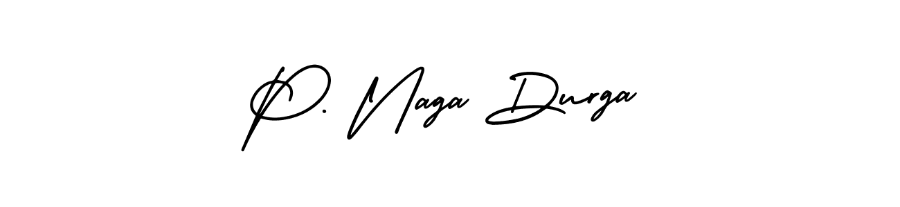 This is the best signature style for the P. Naga Durga name. Also you like these signature font (AmerikaSignatureDemo-Regular). Mix name signature. P. Naga Durga signature style 3 images and pictures png