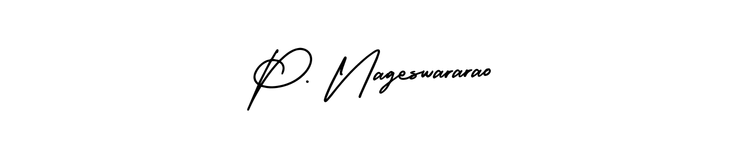 How to make P. Nageswararao name signature. Use AmerikaSignatureDemo-Regular style for creating short signs online. This is the latest handwritten sign. P. Nageswararao signature style 3 images and pictures png