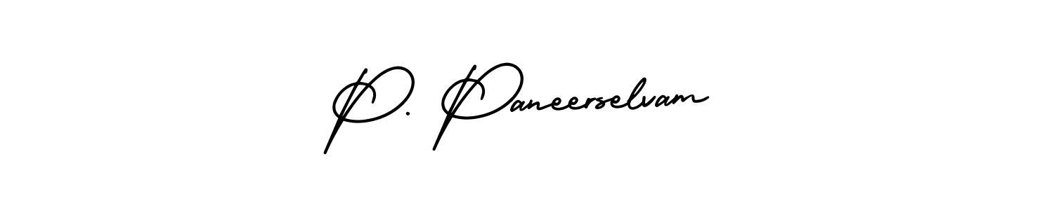 AmerikaSignatureDemo-Regular is a professional signature style that is perfect for those who want to add a touch of class to their signature. It is also a great choice for those who want to make their signature more unique. Get P. Paneerselvam name to fancy signature for free. P. Paneerselvam signature style 3 images and pictures png