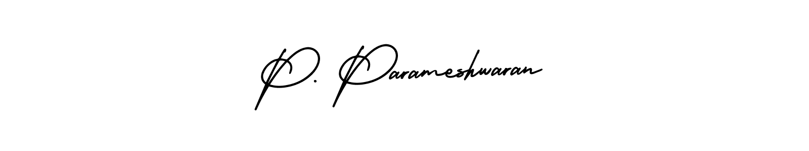 How to make P. Parameshwaran name signature. Use AmerikaSignatureDemo-Regular style for creating short signs online. This is the latest handwritten sign. P. Parameshwaran signature style 3 images and pictures png