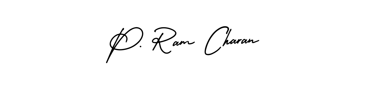 Design your own signature with our free online signature maker. With this signature software, you can create a handwritten (AmerikaSignatureDemo-Regular) signature for name P. Ram Charan. P. Ram Charan signature style 3 images and pictures png