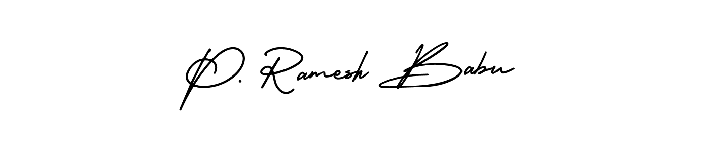 Create a beautiful signature design for name P. Ramesh Babu. With this signature (AmerikaSignatureDemo-Regular) fonts, you can make a handwritten signature for free. P. Ramesh Babu signature style 3 images and pictures png