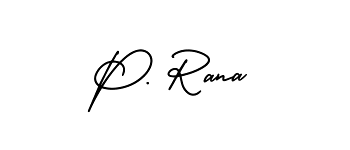 AmerikaSignatureDemo-Regular is a professional signature style that is perfect for those who want to add a touch of class to their signature. It is also a great choice for those who want to make their signature more unique. Get P. Rana name to fancy signature for free. P. Rana signature style 3 images and pictures png